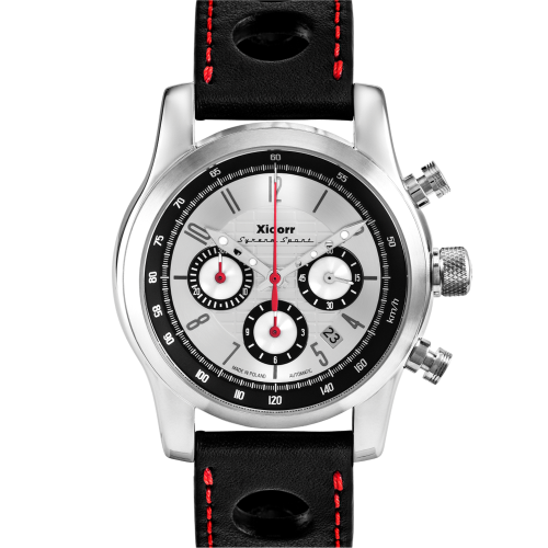 Syrena Sport SLr (Silver Red Hands) | zegarek męski | srebrny