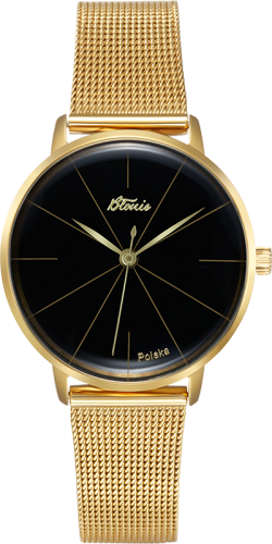 Błonie Zodiak Damski Bratek | zegarek damski | złota koperta | czarna tarcza