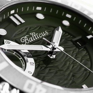 Balticus Żabnica Anglerfish | Zegarek męski diver | Zielona tarcza