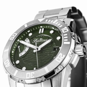 Balticus Żabnica Anglerfish | Zegarek męski diver | Zielona tarcza