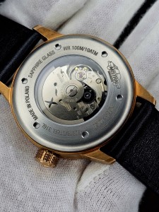 Xicorr MISTRAL bronze PROTOTYP / men's bronze watch with black dial and red polonez 