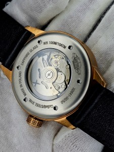 Xicorr MISTRAL bronze PROTOTYP / men's bronze watch with black dial and red polonez 