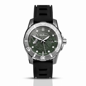 Balticus Żabnica Anglerfish | Zegarek męski diver | Zielona tarcza