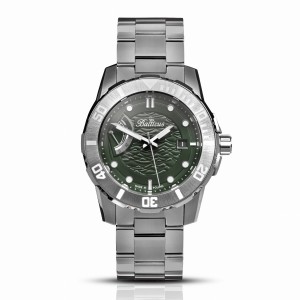 Balticus Żabnica Anglerfish | Zegarek męski diver | Zielona tarcza