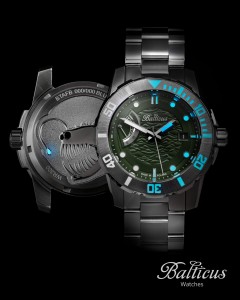 Balticus Żabnica Anglerfish | Zegarek męski diver | Zielona tarcza