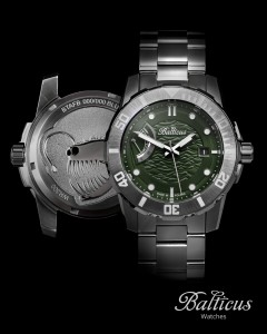 Balticus Żabnica Anglerfish | Zegarek męski diver | Zielona tarcza