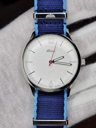 Błonie Delfin 1 | zegarek męski | stalowa koperta | jasna tarcza | pasek NATO