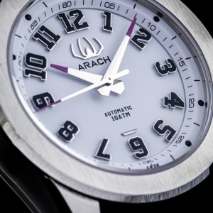 Arach A93H | zegarek unisex | biała tarcza | czarny gumowy pasek