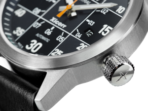 Xicorr MISTRAL BKo / men's watch black with orange second hand polonez