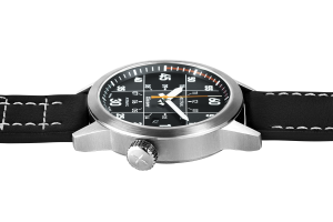 Xicorr MISTRAL BKo / men's watch black with orange second hand polonez