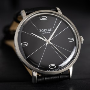 Błonie Zodiak Mechaniczny 2 | Zegarek męski | Czarna tarcza klasyczna | Czarny pasek