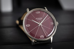 Błonie Zodiak Mechaniczny 3 | Zegarek męski | Bordowa tarcza (śliwka) | Czarny pasek