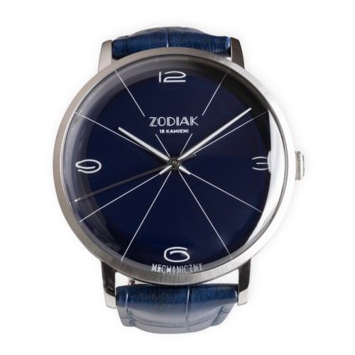 Błonie Zodiak Mechaniczny 5 | granatowa tarcza | zegarek męski | granatowy pasek