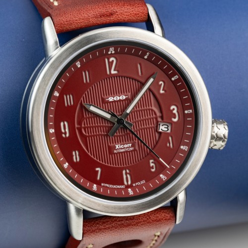 Xicorr 200 BX (Bordeaux) | zegarek męski automatyczny | bordowa tarcza | bordowy pasek