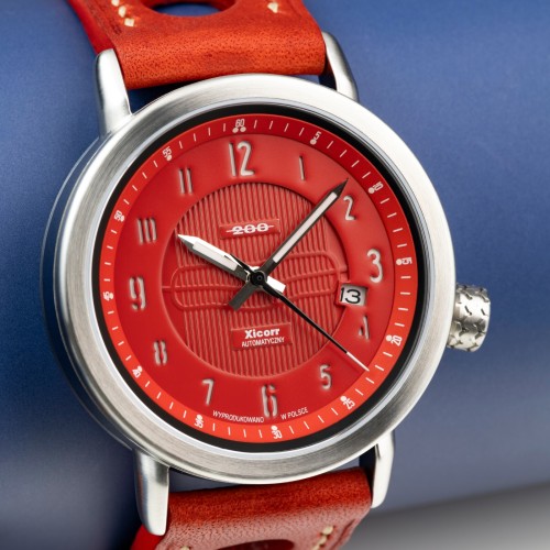 Xicorr 200 RD (Red) | zegarek męski automatyczny | czerwona tarcza | czerwony pasek 