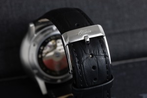 Błonie Polan 1 white silver dial / Men's watch on a black leather strap