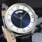 Błonie Polan 2 with a navy blue dial / Men's watch on a black leather strap