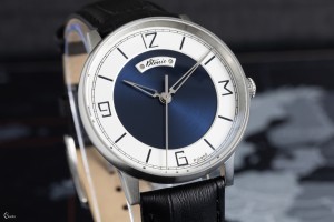 Błonie Polan 2 | Zegarek męski | Granatowa tarcza | Czarny skórzany pasek