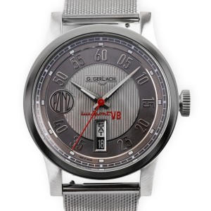 G. Gerlach Lux-Sport Automatyczny Vertical Date | zegarek męski | brązowy pasek + mesh premium