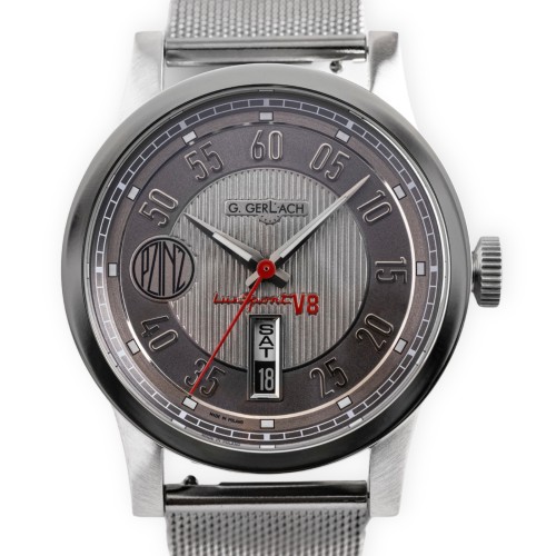 G. Gerlach Lux-Sport Automatyczny Vertical Date | zegarek męski | brązowy pasek + mesh premium