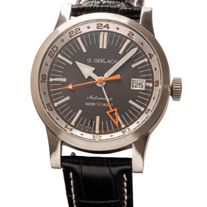G. Gerlach Navigator Mk 3 GMT | zegarek męski | grafitowa tarcza 
