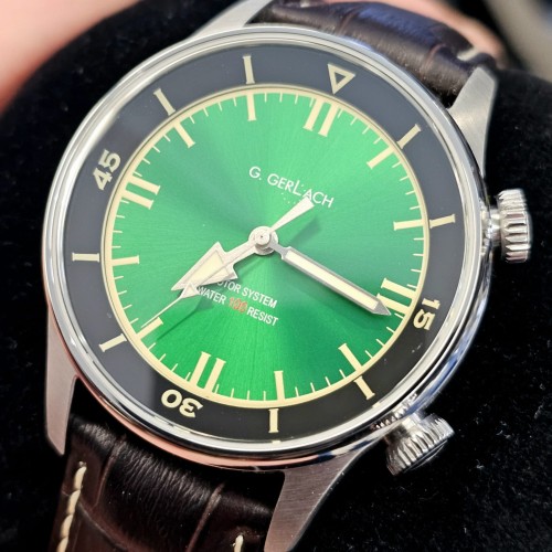 G. Gerlach Navigator | Zegarek męski | Zielona tarcza 
