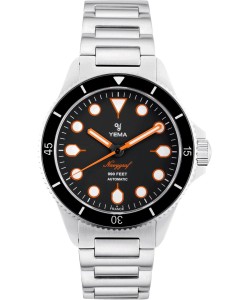 Zegarek męski YEMA Navygraf Heritage srebrny | na bransolecie YNAV2020-AMS  - 39 mm