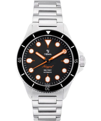 Zegarek męski YEMA Navygraf Heritage srebrny | na bransolecie YNAV2020-AMS  - 39 mm
