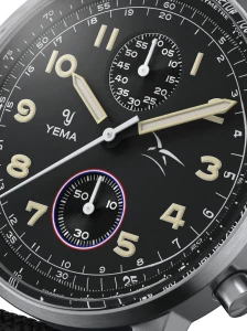 Zegarek męski YEMA Flygraf Bi-Compax French Air Force Chronograph | YMHF1582AA-AA - 40 mm