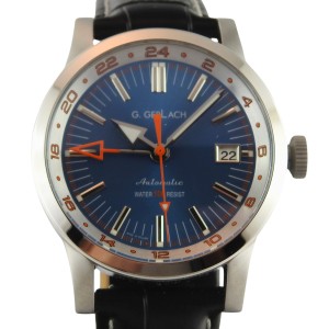 G. Gerlach Navigator Mk 3 GMT / men's navigator watch with blue dial