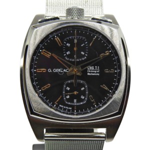 G. Gerlach CWS T1 steal with black dial / men's watch bullhead / strap + barcelet