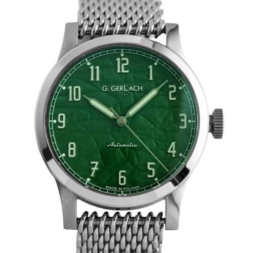 G. Gerlach Tatry / Men's watch with a green dial on bracelet