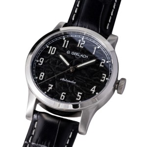 G. Gerlach Tatry / Men's watch with a black dial on a leather strap