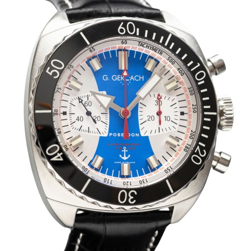 G. Gerlach Poseidon Chronograf | Zegarek męski mechaniczny | Biała tarcza