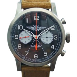 G. Gerlach Pilot Chronograf | zegarek męski | czarna tarcza