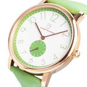 DaModa Sporta / women's watch with a green dial on green strap plus bracelet mesh / rose gold colour