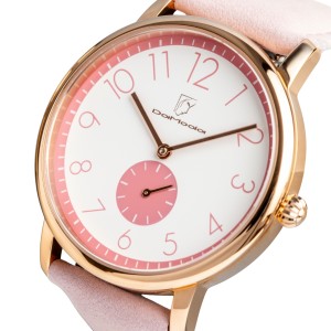 DaModa Sporta / women's watch with a pink dial on pink strap plus bracelet mesh / rose gold colour