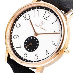 DaModa Sporta / women's watch with a black dial on black strap plus bracelet mesh / rose gold colour