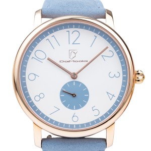 DaModa Sporta / women's watch with a blue dial on blue strap plus bracelet mesh / rose gold colour