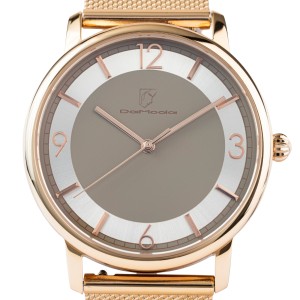 DaModa Classica / women's watch with a beige dial on beige strap plus bracelet mesh / rose gold colour