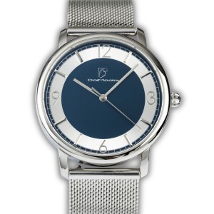 Zegarek damski Damoda CLASSICA Blue | pasek skórzany + bransoleta mesh 38 mm