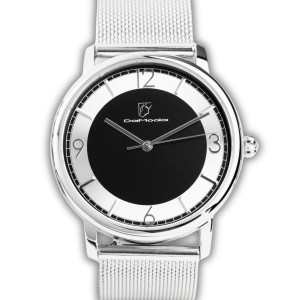 Zegarek damski Damoda CLASSICA Black | pasek skórzany+ bransoleta mesh 38 mm