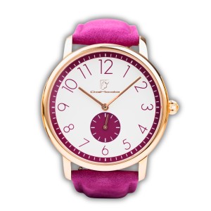 Zegarek damski DaModa SPORTA Plum pasek skórzany + bransoleta mesh różowe złoto 38 mm