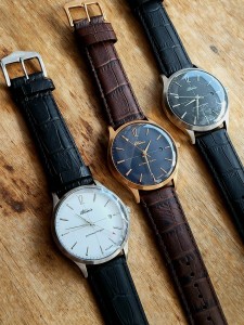 Błonie Jantar 2 | Zegarek męski automatyczny | Złota koperta | Granatowa tarcza