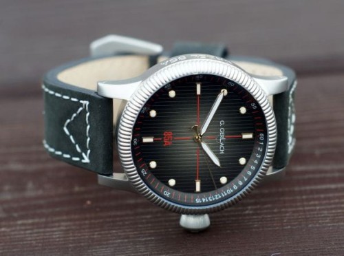 G. Gerlach ORP Orzeł 85A | Zegarek męski | Czarna tarcza | Skórzany pasek