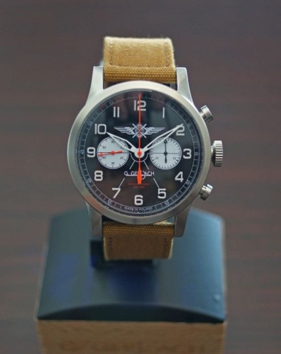 G. Gerlach Pilot Chronograf | zegarek męski | czarna tarcza